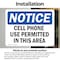 Signmission Cell Phone Use Permitted In This Area, 10 in W x Rectangle, Vinyl Decal OS-2PACK-NS-D-710-L-15322 - alternate 2